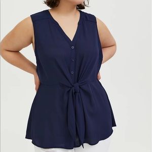Torrid navy blue peplum blouse